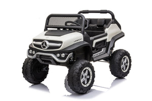 Macchina Elettrica per Bambini 12V con Licenza Mercedes Unimog Bianca