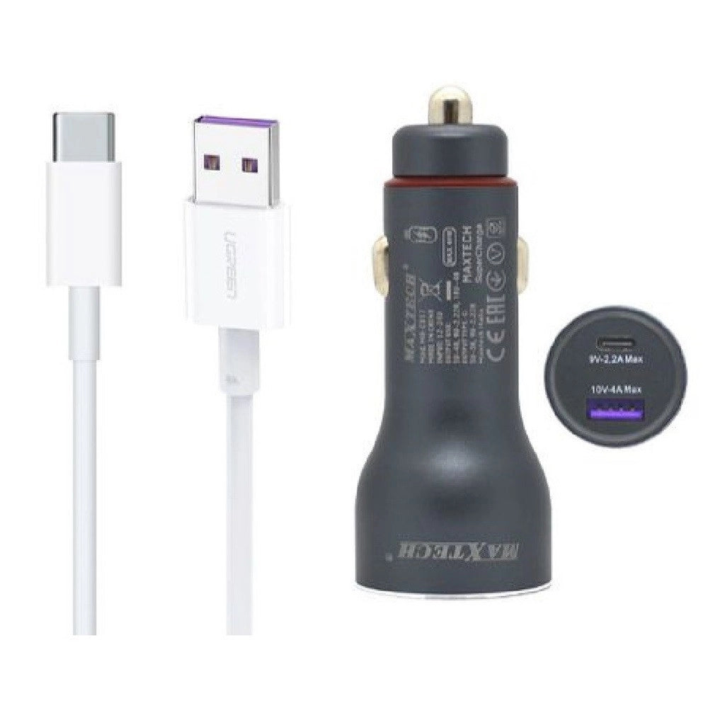 Trade Shop - Kit Caricabatterie Auto Type-c/usb Ricarica Rapida 40w 5a Cavo Dati 1 Mt Ma-tc04 -
