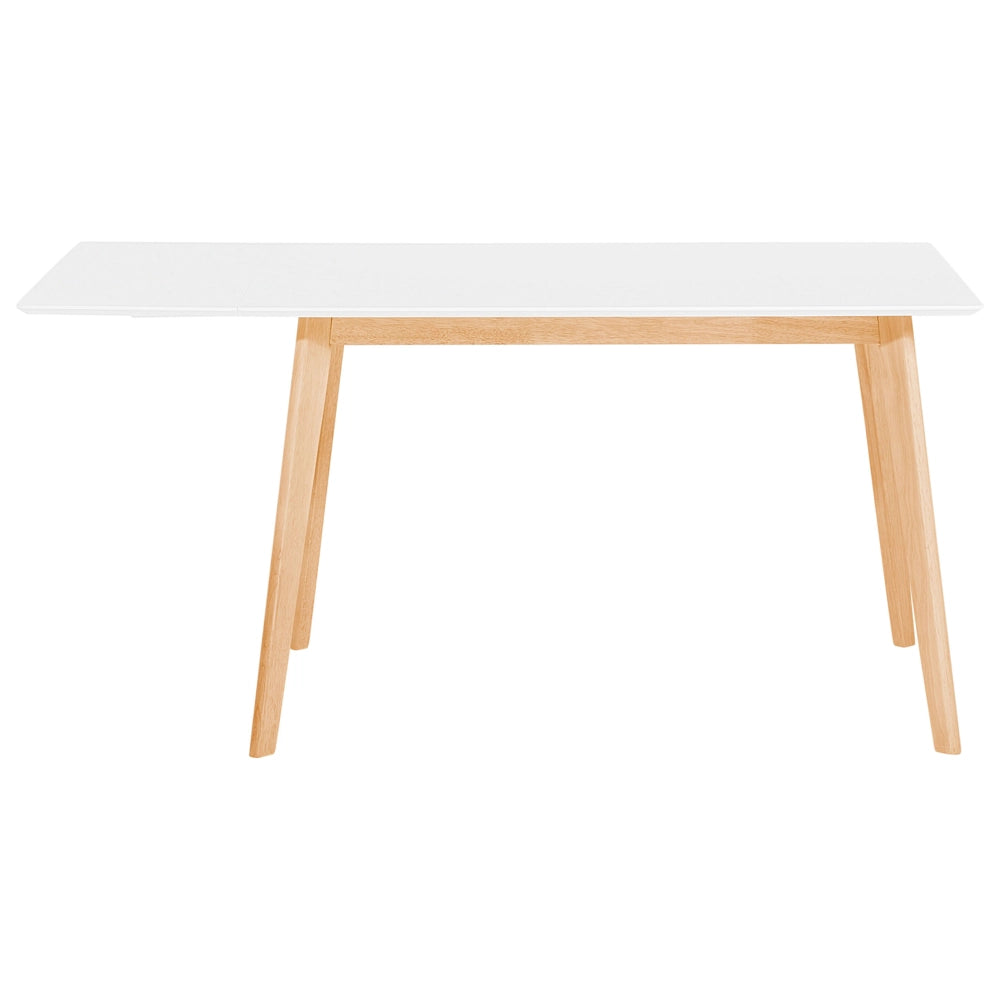 Tavolo da pranzo bianco 120/155 x 80 cm allungabile a goccia gambe in legno scandinavo minimalista