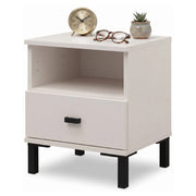 Ghadam, Comodino un Cassetto, 39x35x45h cm Bianco Crema