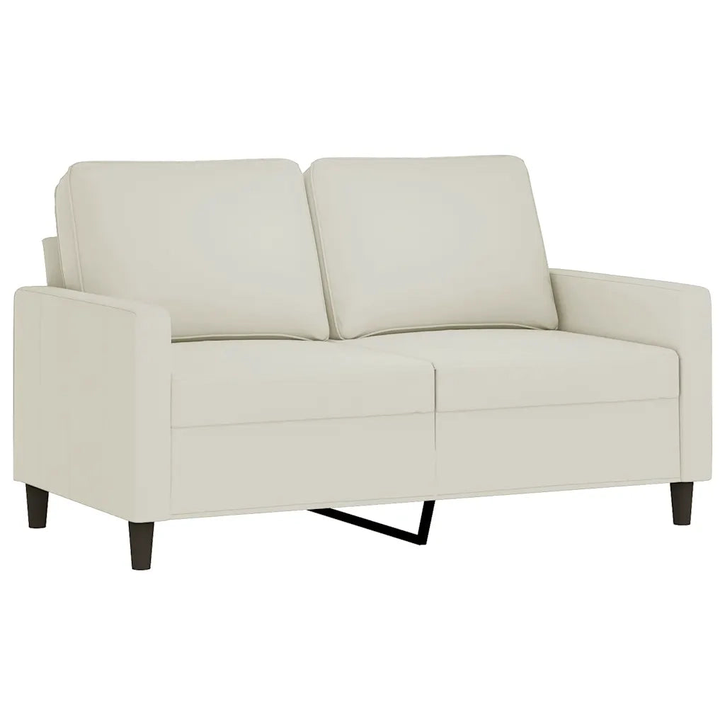 Set di Divani 3 pz con Cuscini Crema in Velluto