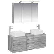 Set di mobili per il bagno 4 pcs Sonoma grigio 3406780