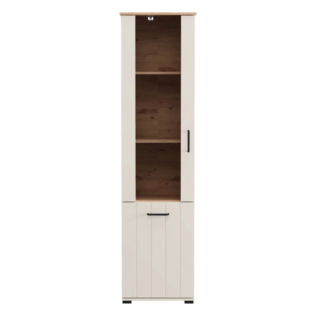 Mobile Espositore Entrac, Vetrina 4 Ripiani, 50x36x191h cm Bianco Crema