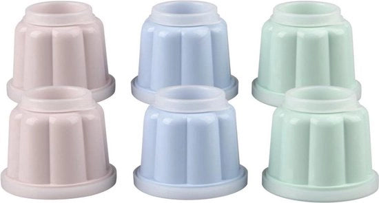 Set di 6 forme per torte - adatto per desserti - colori pastello - plastica - Ø 7,5 cm