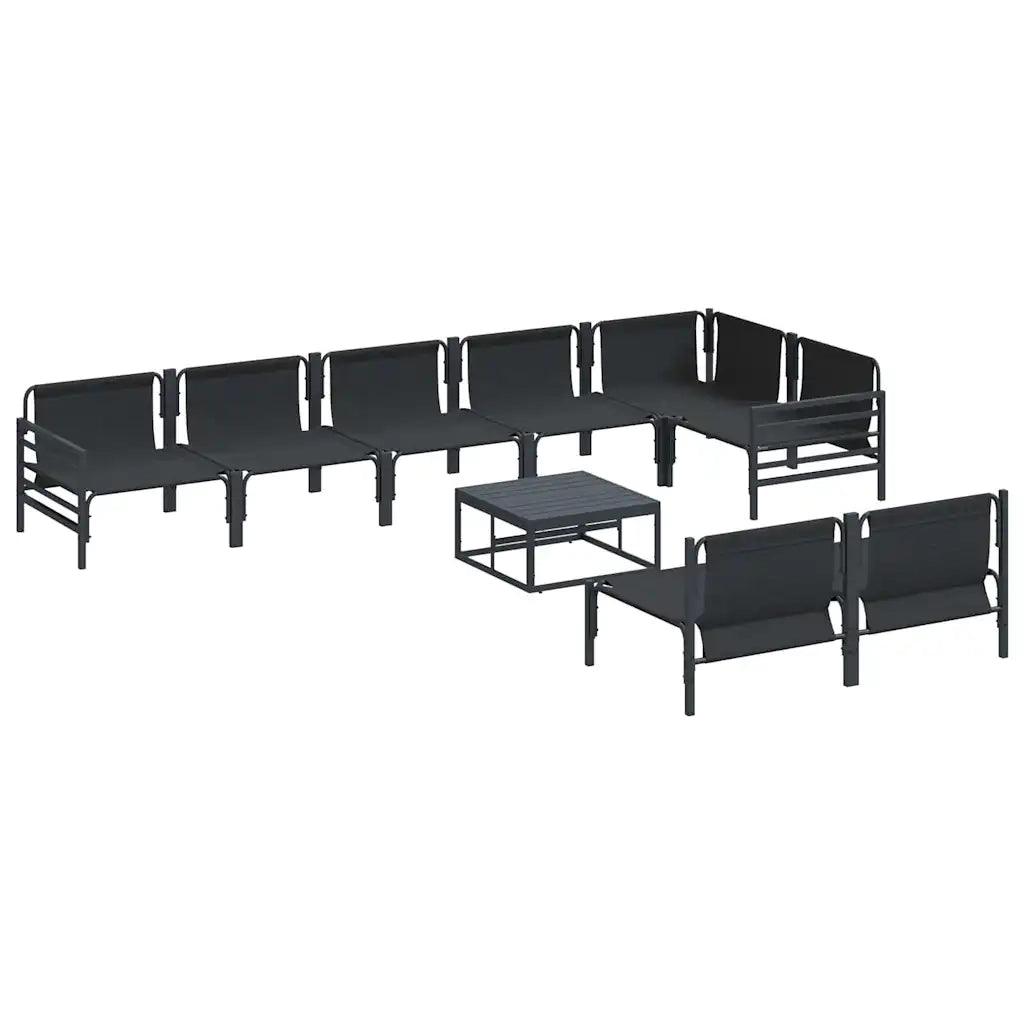 vidaXL Set Divano da Giardino 9 pcs Antracite Acciaio