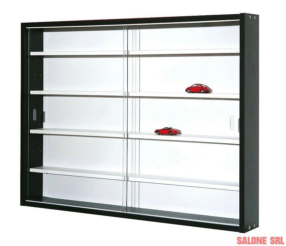 VETRINA COLLEZIONISMO COLLECTY LAMINATO BIANCO/NERO 80x9,5x60H DOPPIO VETRO