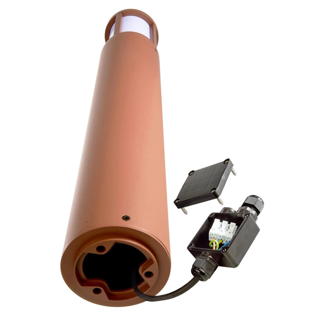 FACADO II ROUND Lampione LED E27 impermeabile IP65 palo luminoso moderno luce esterni giardino viale villa 230V 65cm Corten diffusore opaco