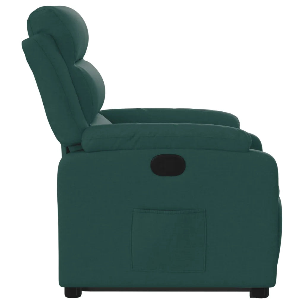 Poltrona | Sedia Relax Alzapersona Reclinabile Verde Scuro in Tessuto