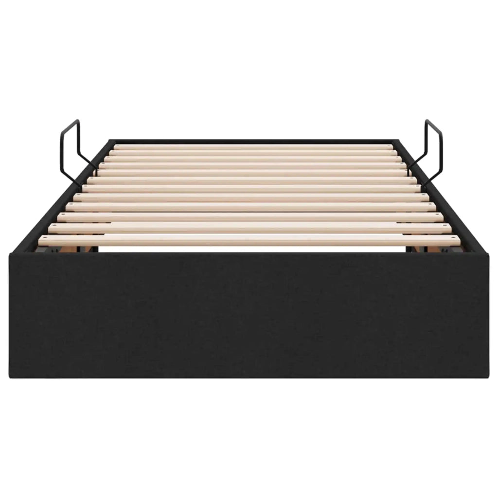 Letto ottomano con archiviazione Nero 90 x 200 cm Tessuto 3442798