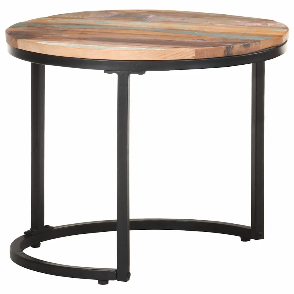 Tavolini Laterali 3 pz in Legno Massello di Recupero 320688