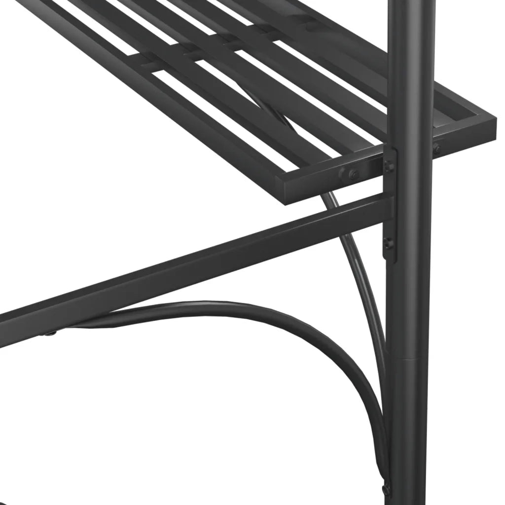 Gazebo | Pergolato Barbecue Ripiani Laterali Antracite 220x115x230 Acciaio