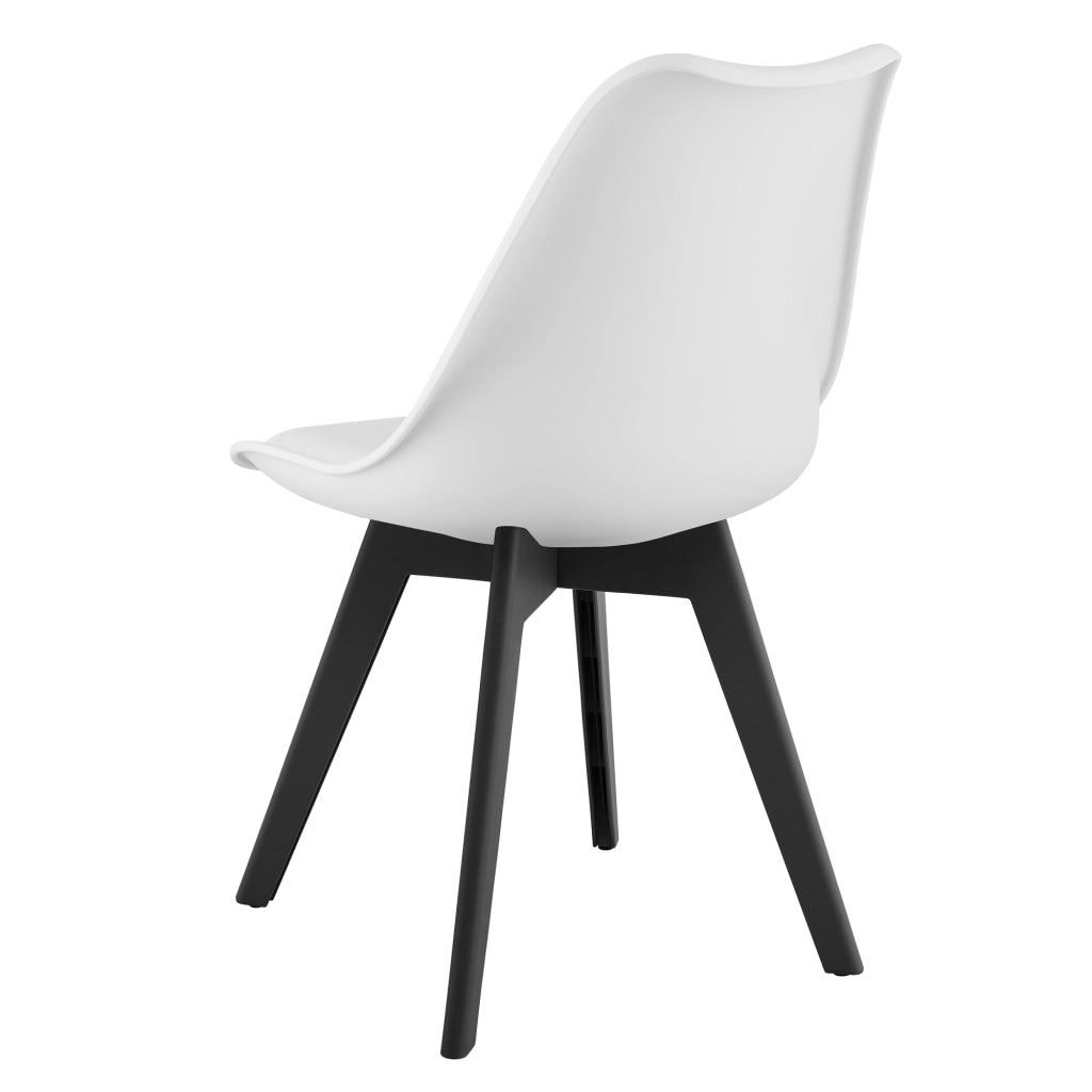 Sedia VALORA RIXK - Design ergonomico, bianca con gambe nere x 3
