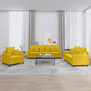Set di Divani 3 pz con Cuscini giallo in Velluto 3201686