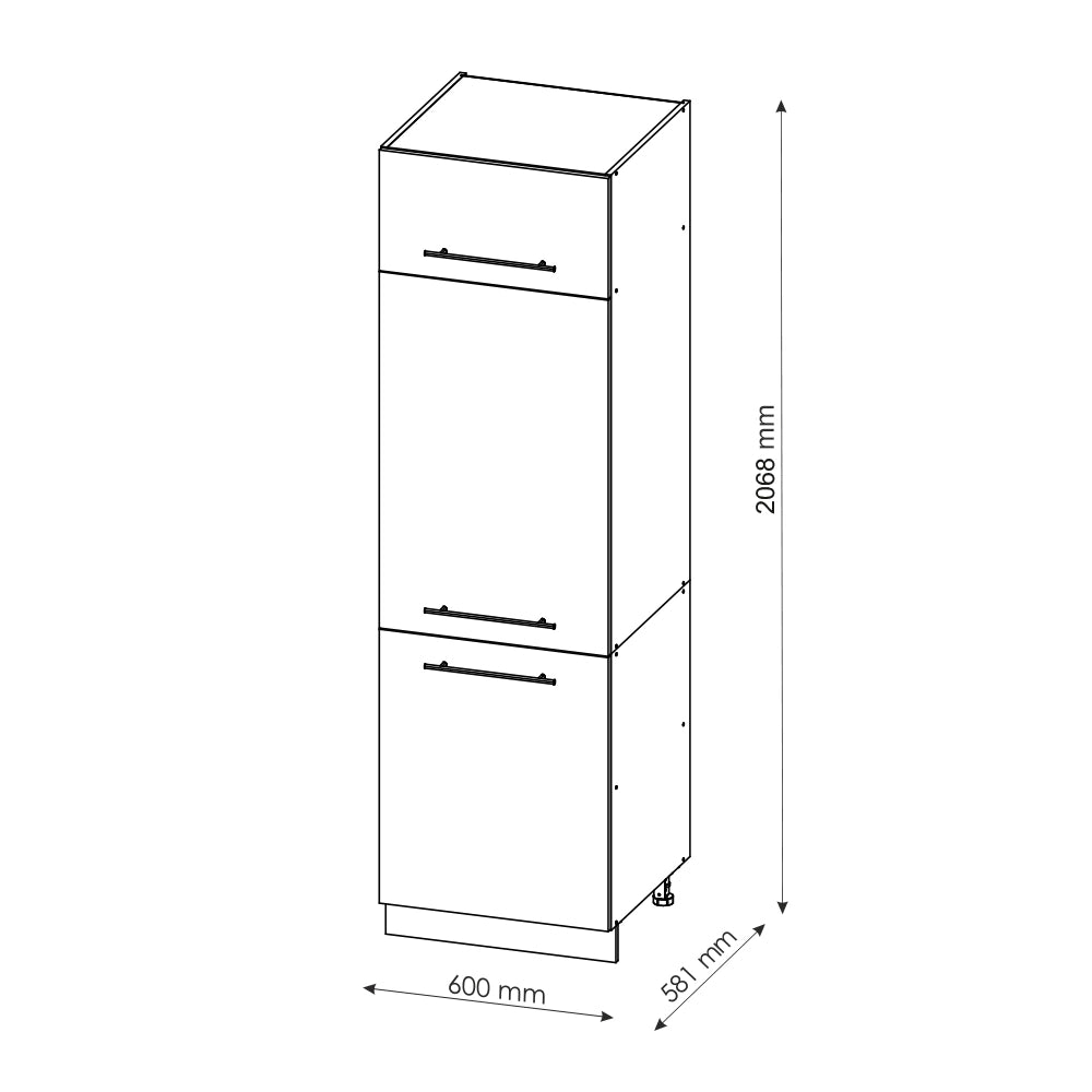 Vicco Armadio frigorifero Rosso bordeaux lucido 60 cm