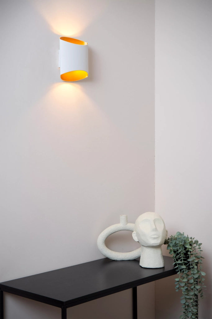 Applique semicircolare Diletta bianca oro 1xG9 40W Lucide