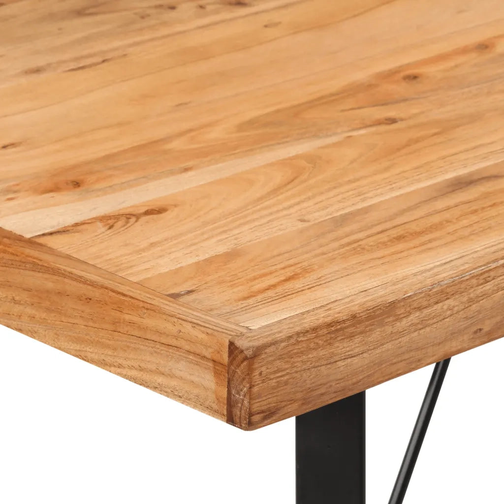 Tavolino da Bar 110x55x107cm Legno Massello di Acacia e Ferro 356370