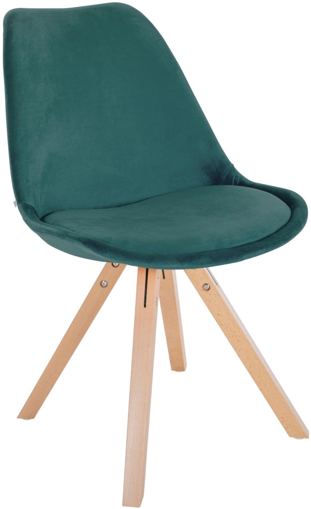 Sedia Sofia Velvet verde,natura (quadrato)