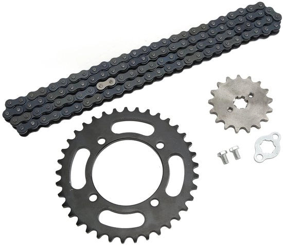 Kit di catene - 420 catene - 155mm 37T ingranaggio anteriore - 17T ingranaggio posteriore - Adatto per Dirt Bikes/Minibikes/ATV/Go Kart - Ampia compatibilità - ingranaggio catena