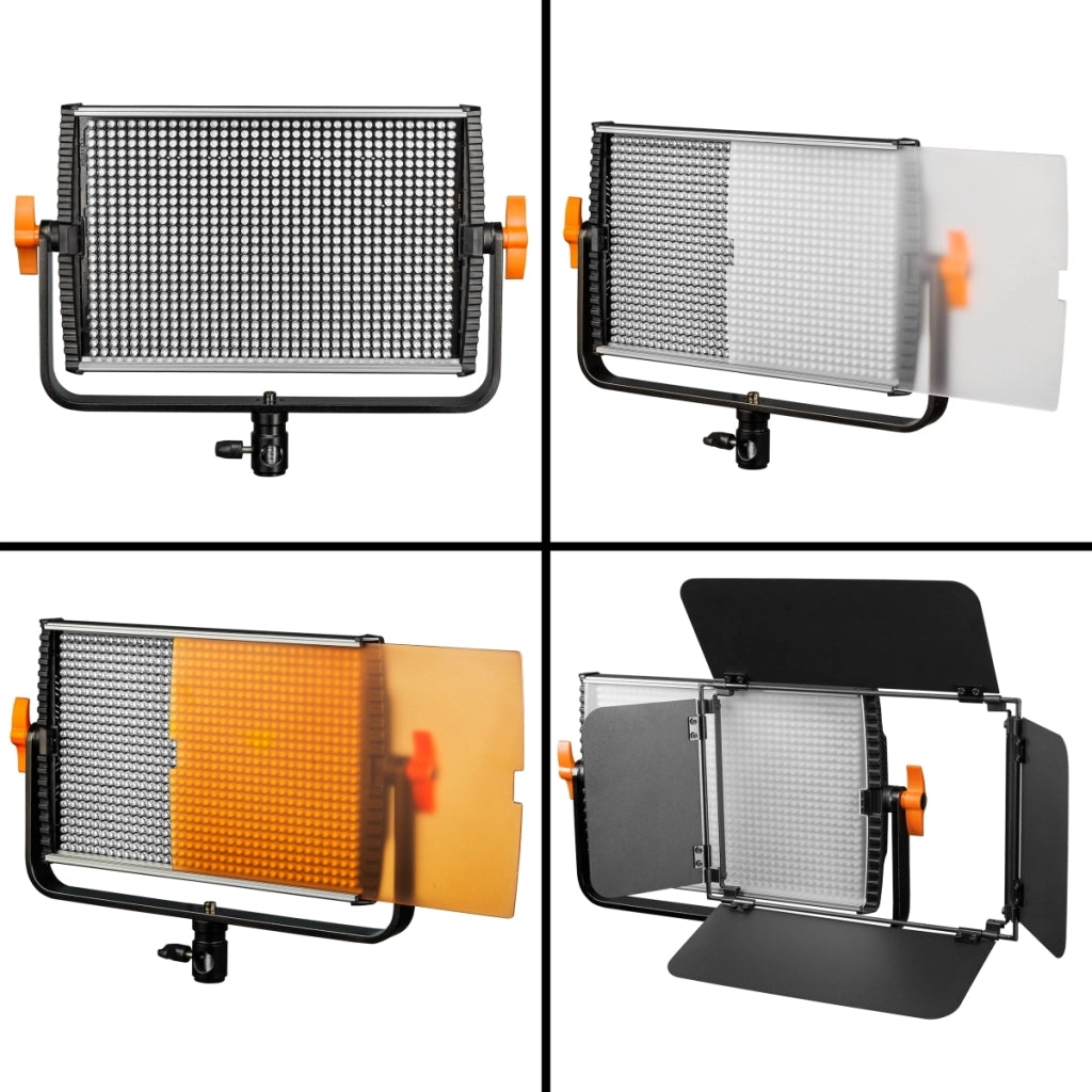 Niova 900 Plus Daylight Luce video 54 W con stativo per luci, LED a pannello dimmerabile, luce da giorno 5600 K, luci studio fotografico con telecomando