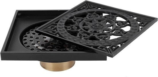 Sostituzione Flessibile per Docce 10 * 10 cm Nero Discreto Anti-odore Stampa Vintage Copertura per Doccia Cucina Hotel