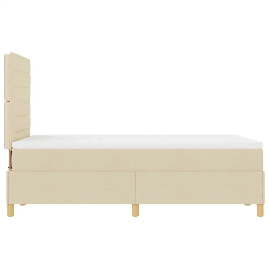 Letto a Sorgente LED con materasso Crema 120 x 200 cm Tessuto 3343017