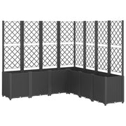 Fioriera | Cassetta per fiori | Vaso da Giardino con Traliccio Nera 160x160x140 cm in PP
