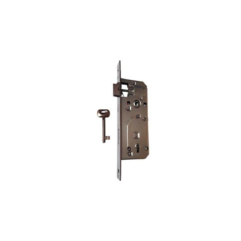 SERRATURA PER PORTE IN LEGNO 'PATENT' FRONTALE BORDO TONDO BONAITI E50 Bronzata - BONAITI
