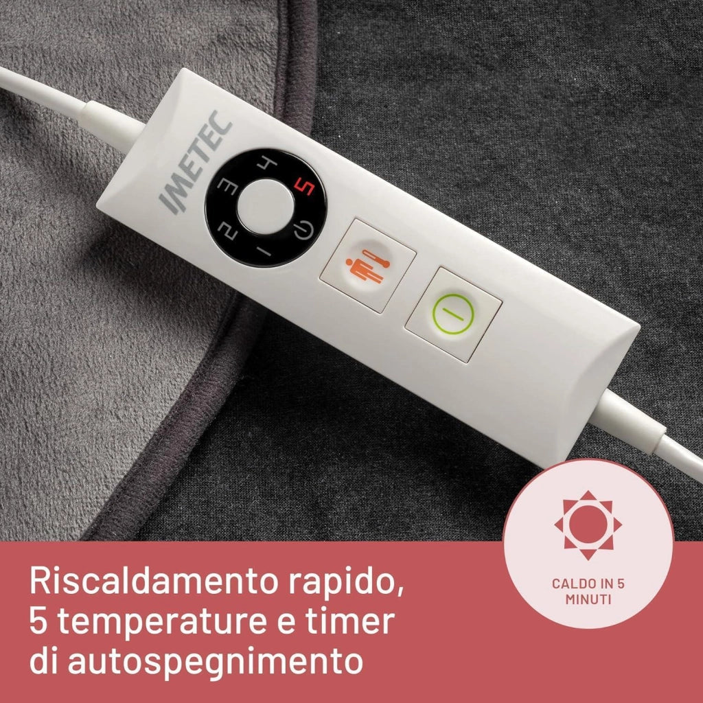 Imetec 16963 Intellisense Lumbar Termoforo Lombare 5 Temperature Fascia Elastica Electro Block Lavabile 61x38 cm