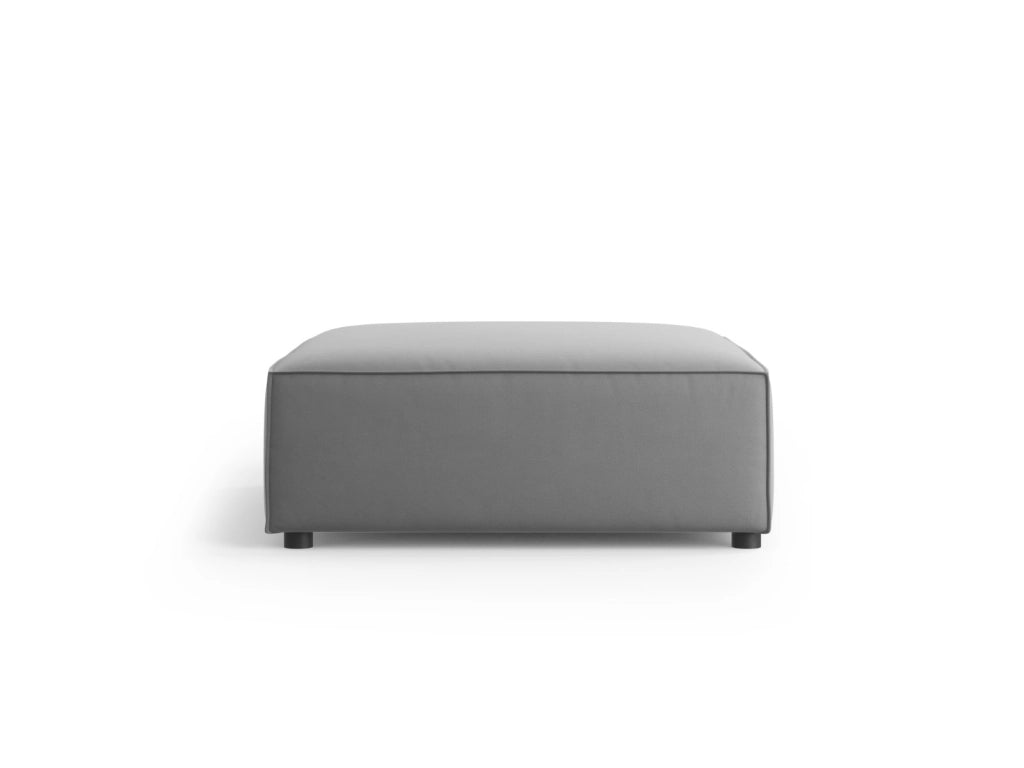Cosmopolitan Design - Pouf "Arendal" in velluto grigio chiaro 