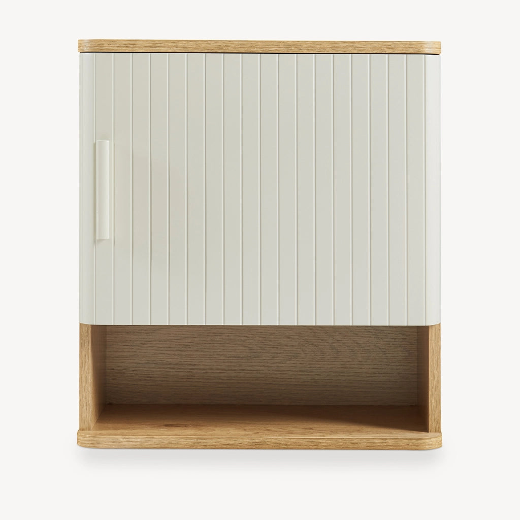 Set da 2 Pezzi per Bagno Ferrersp con Mobile da Terra e Pensile da Parete - Effetto Rovere/Avena Oatmeal [en.casa]