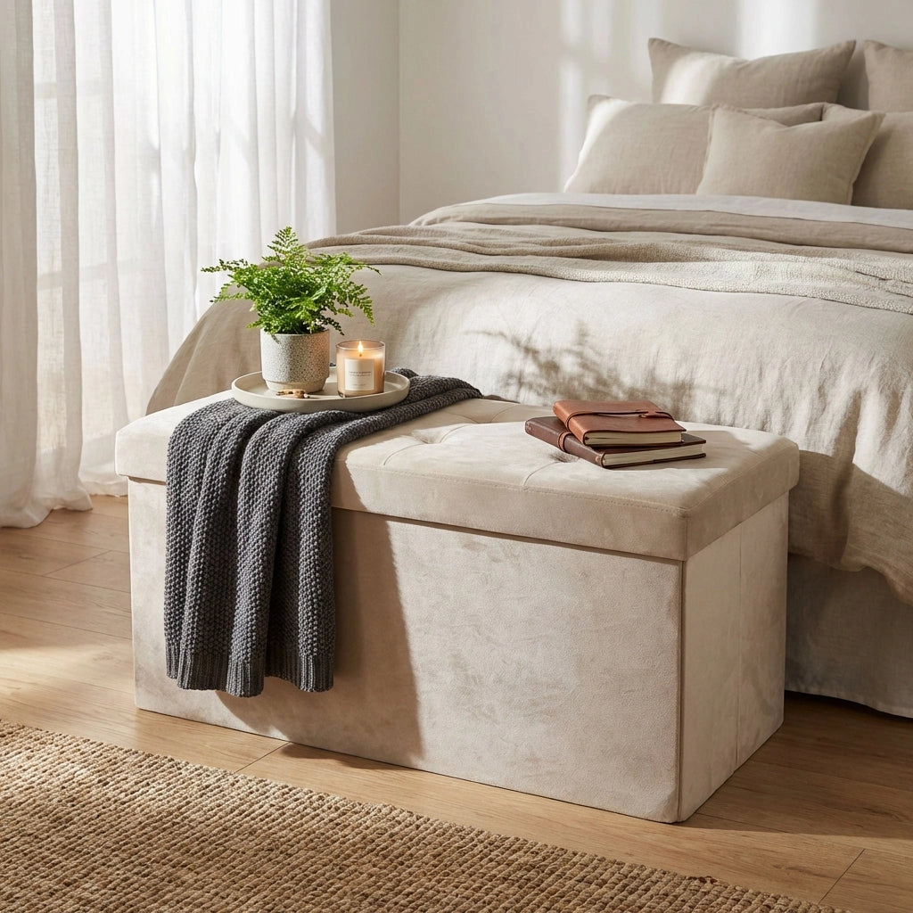Pouf contenitore in velluto -  MARCUS