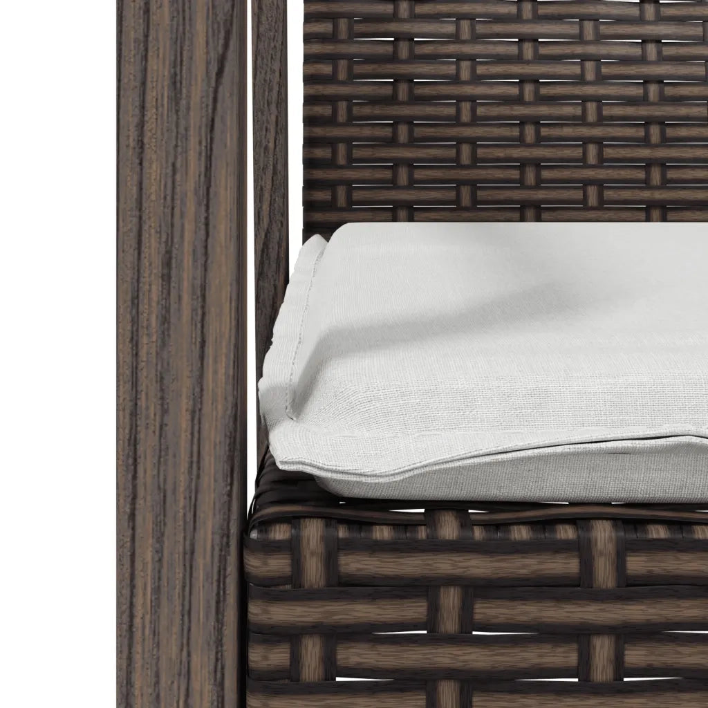Set Pranzo da Giardino 5pz con Cuscini in Polyrattan e Acciaio