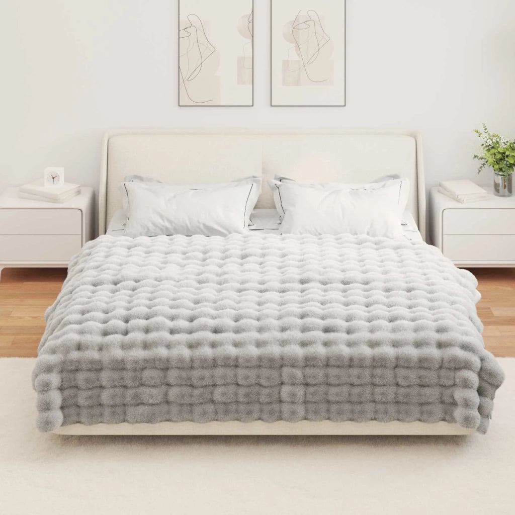 Coperta antiscivolo in sintetica di coniglio Olite Grigio 42021810
