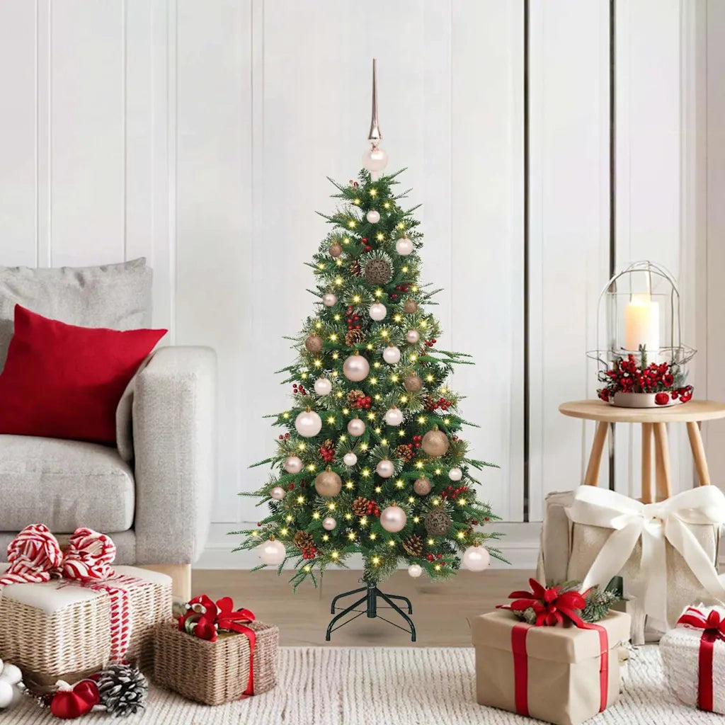 Albero di Natale Artificiale con Rami Pieghevoli Verde 120 cm