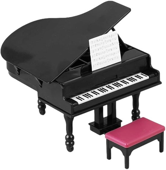 Pianino Miniaturo Strumento Musicale - Decorazione per Bambini - Nero - Materiale Sicuro - Leggero - Progettazione Resistente - Pianino Miniaturo