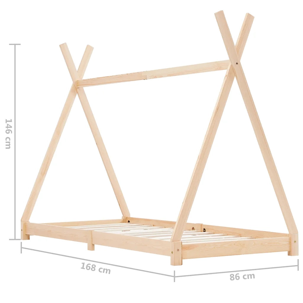 Giroletto per Bambini in Legno Massello di Pino 80x160 cm 283356