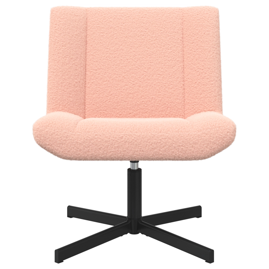 Sedia d'accento Rosa Baby Poliestere, Metallo Standard Girevole
