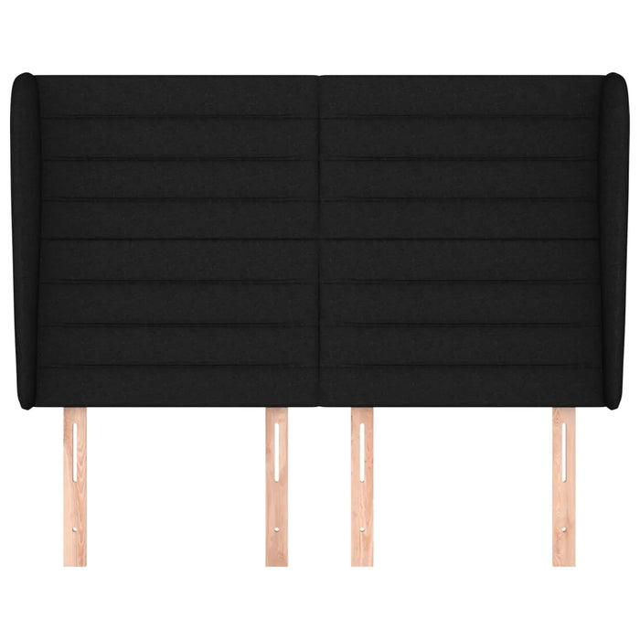 Testiera ad Orecchio Nera 147 x 23 x 118/128 cm in Tessuto