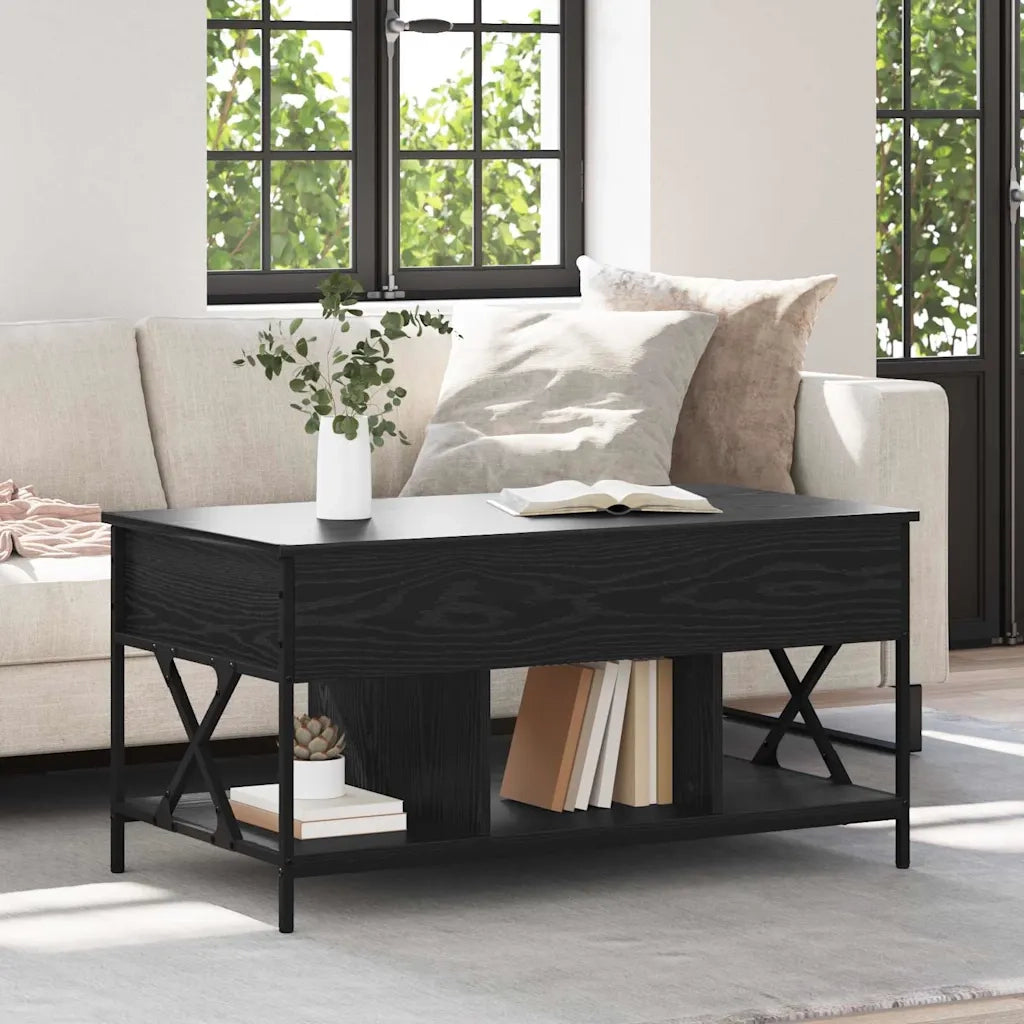 Tavolino da Salotto-Tavolino da soggiorno-Tavolo Rovere Nero 100 x 55 x 48.5 cm