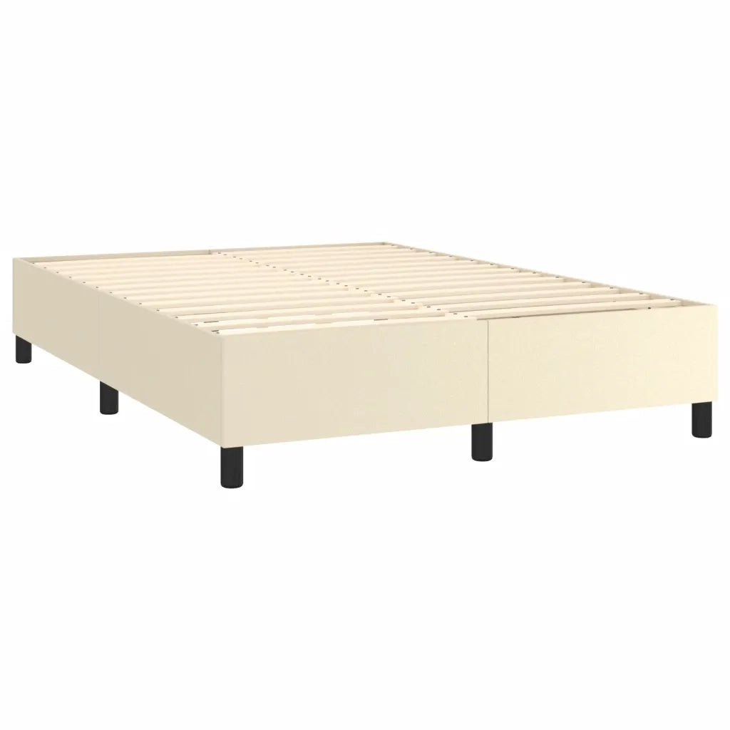 Giroletto a Molle con Materasso Crema 140x190 cm in Similpelle cod mxl 55163