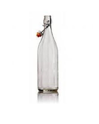 AMBROSIO VETRI SOC. COP. SV08800 Bottiglia in Vetro Costolata 1 Litro Confezione 20 Pezzi colore Trasparente