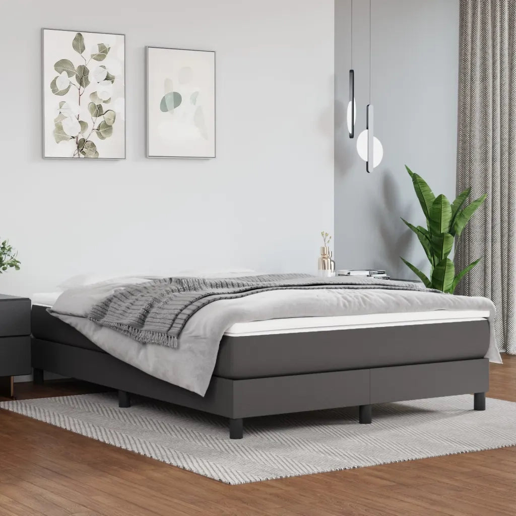 Struttura Letto a Rete a Molle Grigio 140x200 cm in Similpelle 3120704