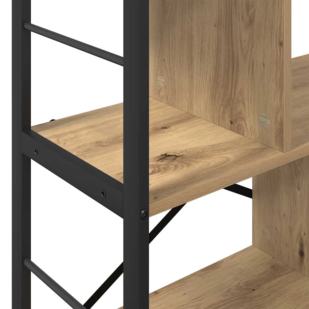 Libreria-Scaffale per Libri-Mobile di Stoccaggio Rovere artigianale 75 x 30 x 91 cm Legno multistrato