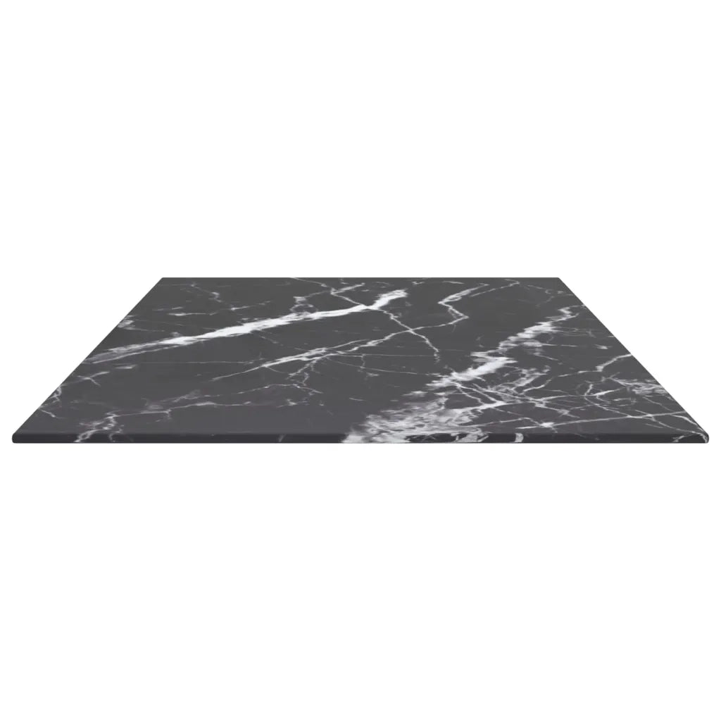 Piano Tavolo Nero 100x50 cm 6mm Vetro Temperato Design Marmo