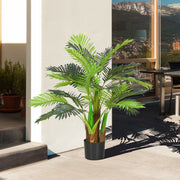 Pianta artificiale palma verde 100 cm con vaso zavorrato, per interni ed esterni