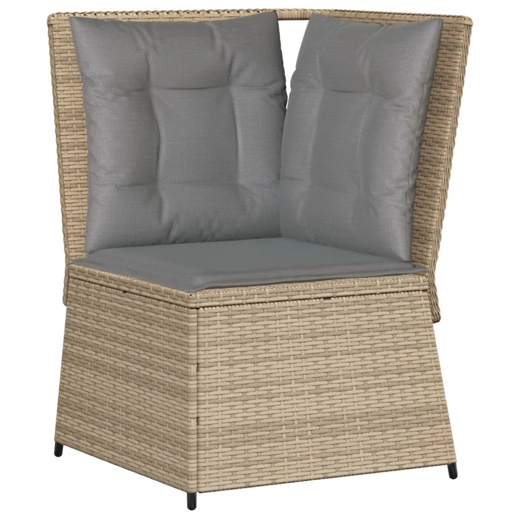 Set Divani da Giardino 4 pz con Cuscini in Polyrattan Beige 3262147