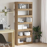 Armadio per Libri 6 livelli 80 x 30 x 198 cm Rovere artigianale 3333922