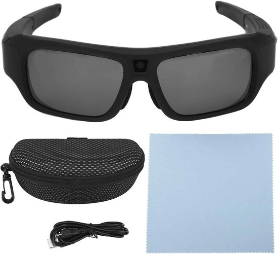 Zonnebrille per sport all'aperto con registrazione Full HD foto e video - protezione UV polarizzata - 128 GB di memoria - supporto alla videocamera con tecnologia avanzata