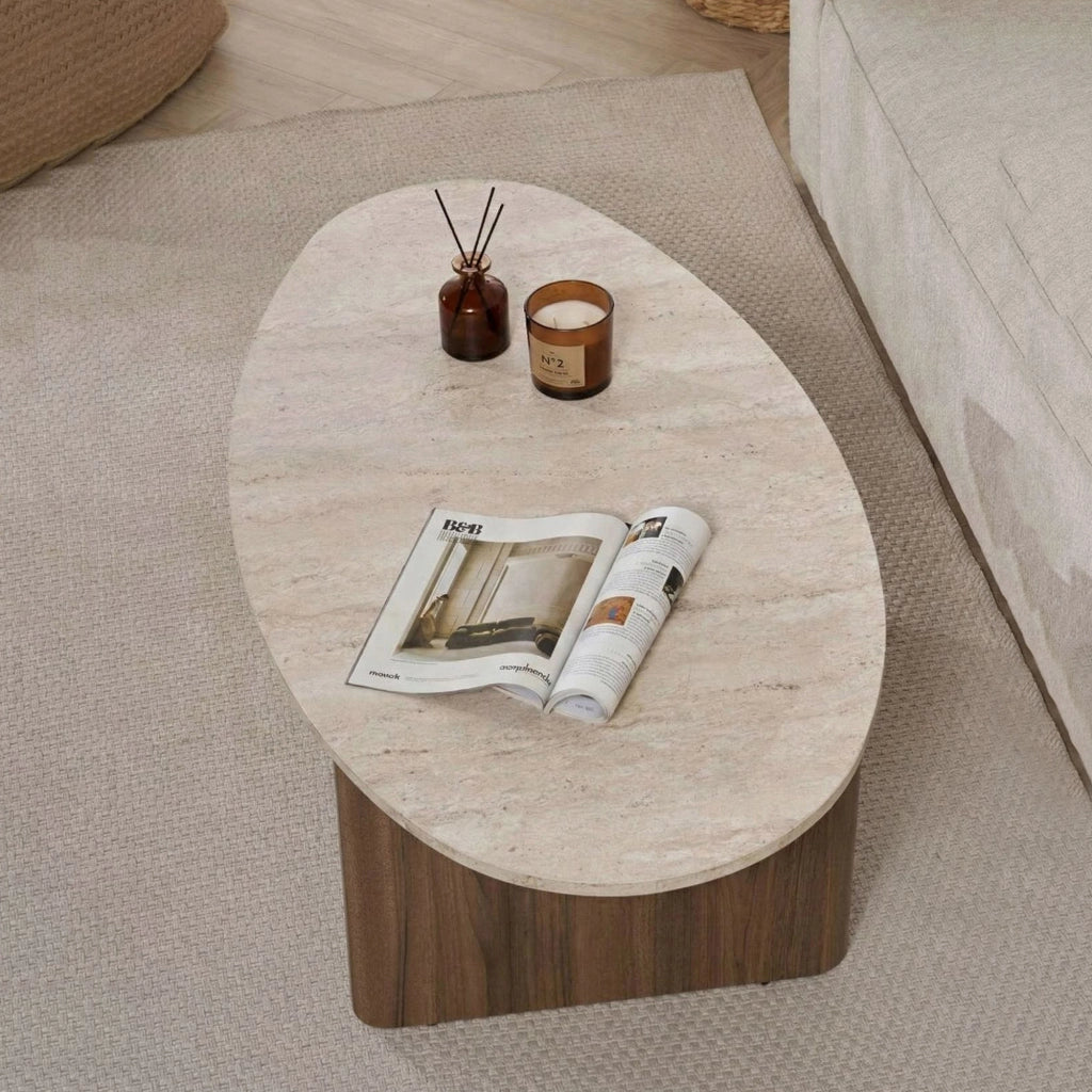 Parona, Tavolino da Salotto Forma Rettangolare, 120x65x40h cm Marrone Noce