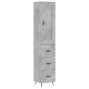 Credenza | Madia | Buffet da pranzo | Armadio da pranzo Grigio Cemento 34,5x34x180 cm in Legno Multistrato